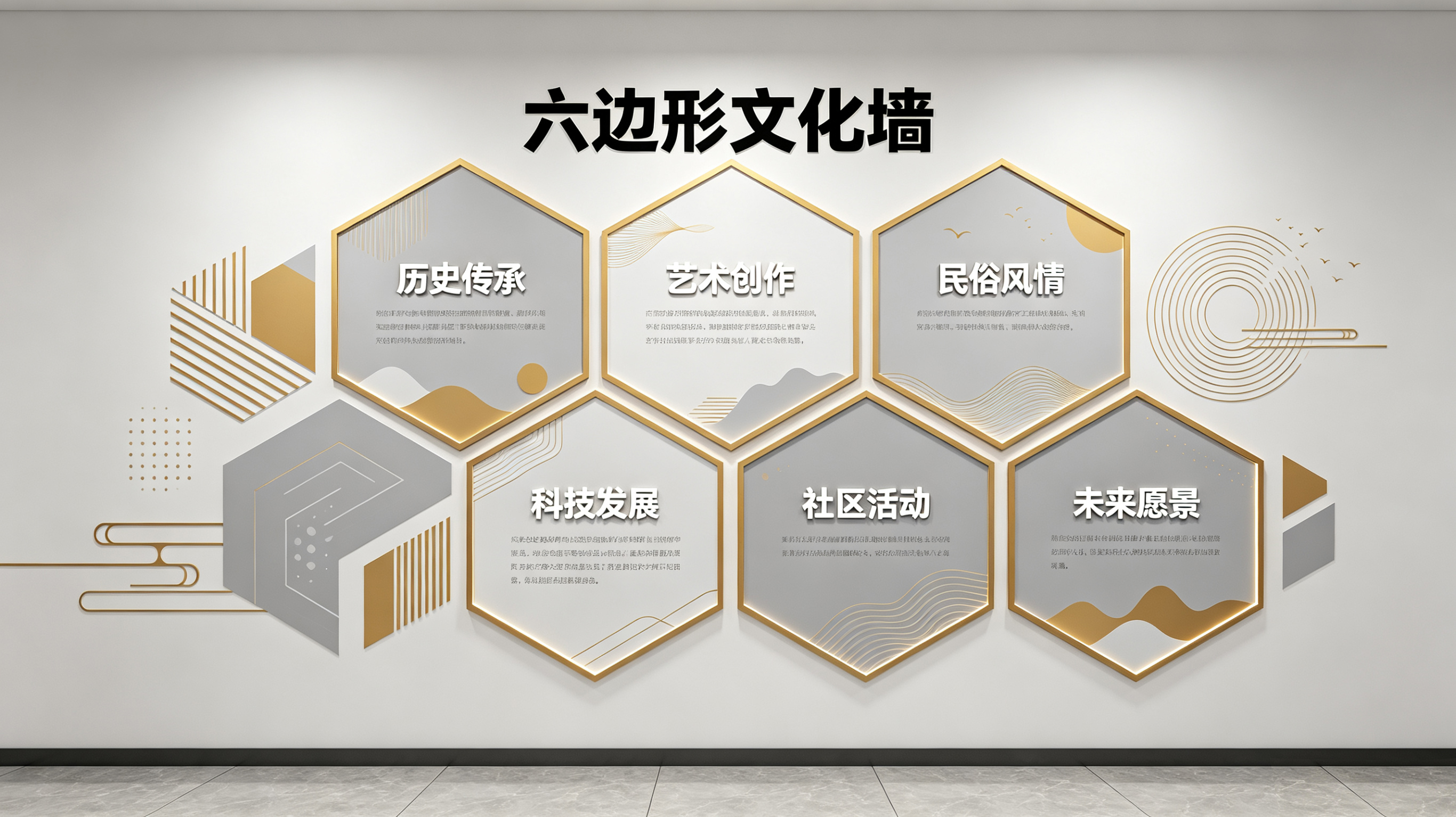彭泽企业文化墙 | 六边形信息美学